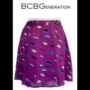 Bcbgeneration purple beaded embellished printed skirt size medium